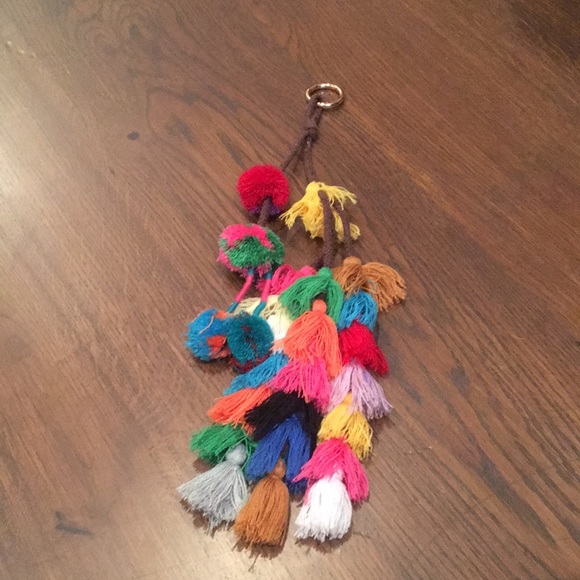 Accessories - Purse fob - handmade cotton pompous and tassels